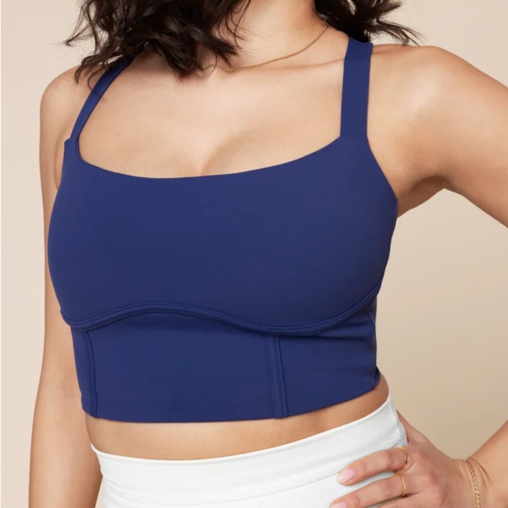Daphne Corset Crop Top - Sapphire